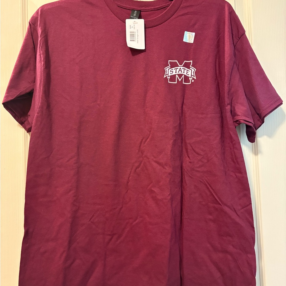 Gildan Maroon State Logo Men's Short Sleeve Tee